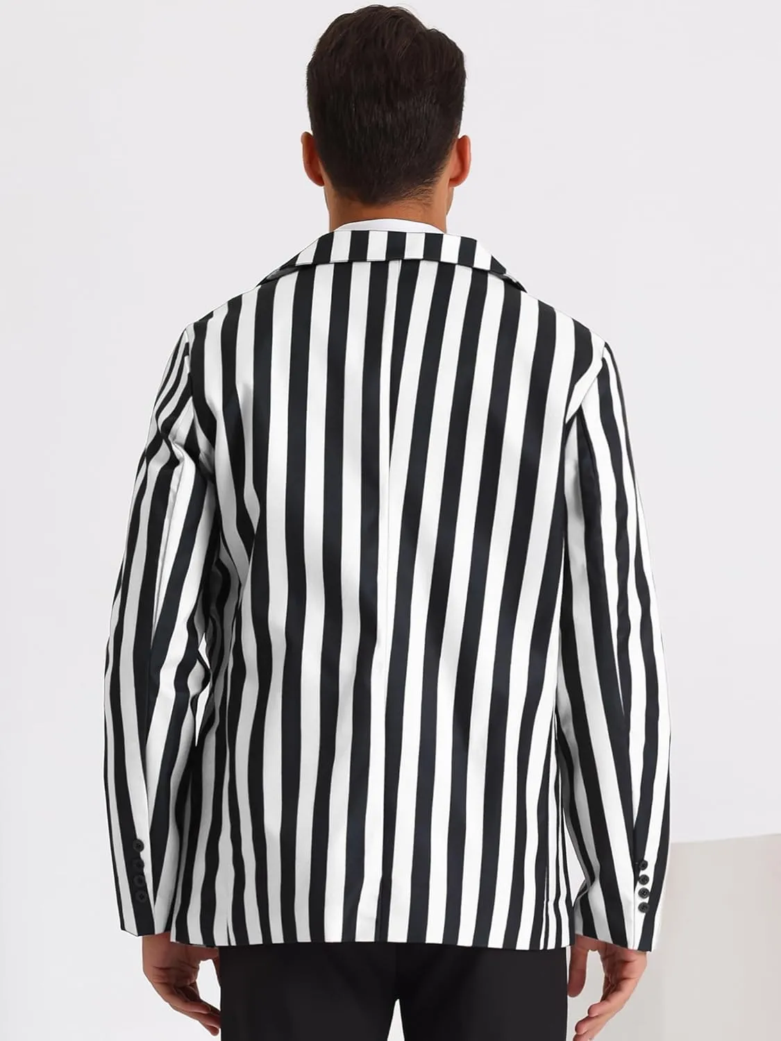 Lars Amadeus Stripes Blazers for Men's Slim Fit Single Breasted Business Color Block Sports Coat