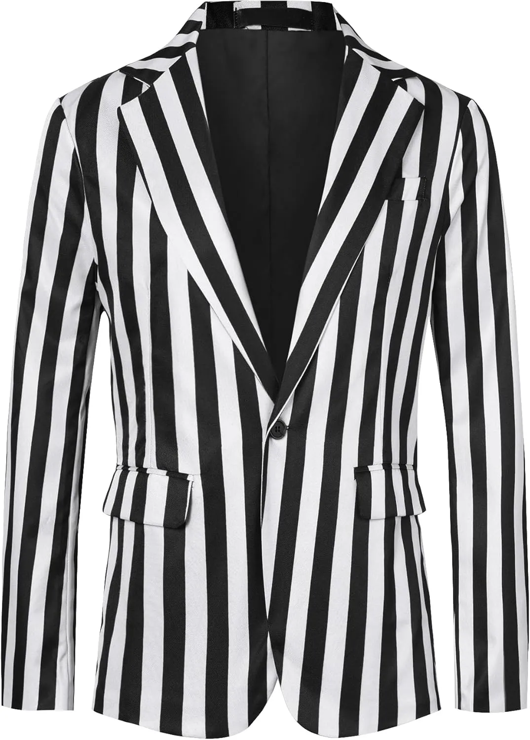 Lars Amadeus Stripes Blazers for Men's Slim Fit Single Breasted Business Color Block Sports Coat