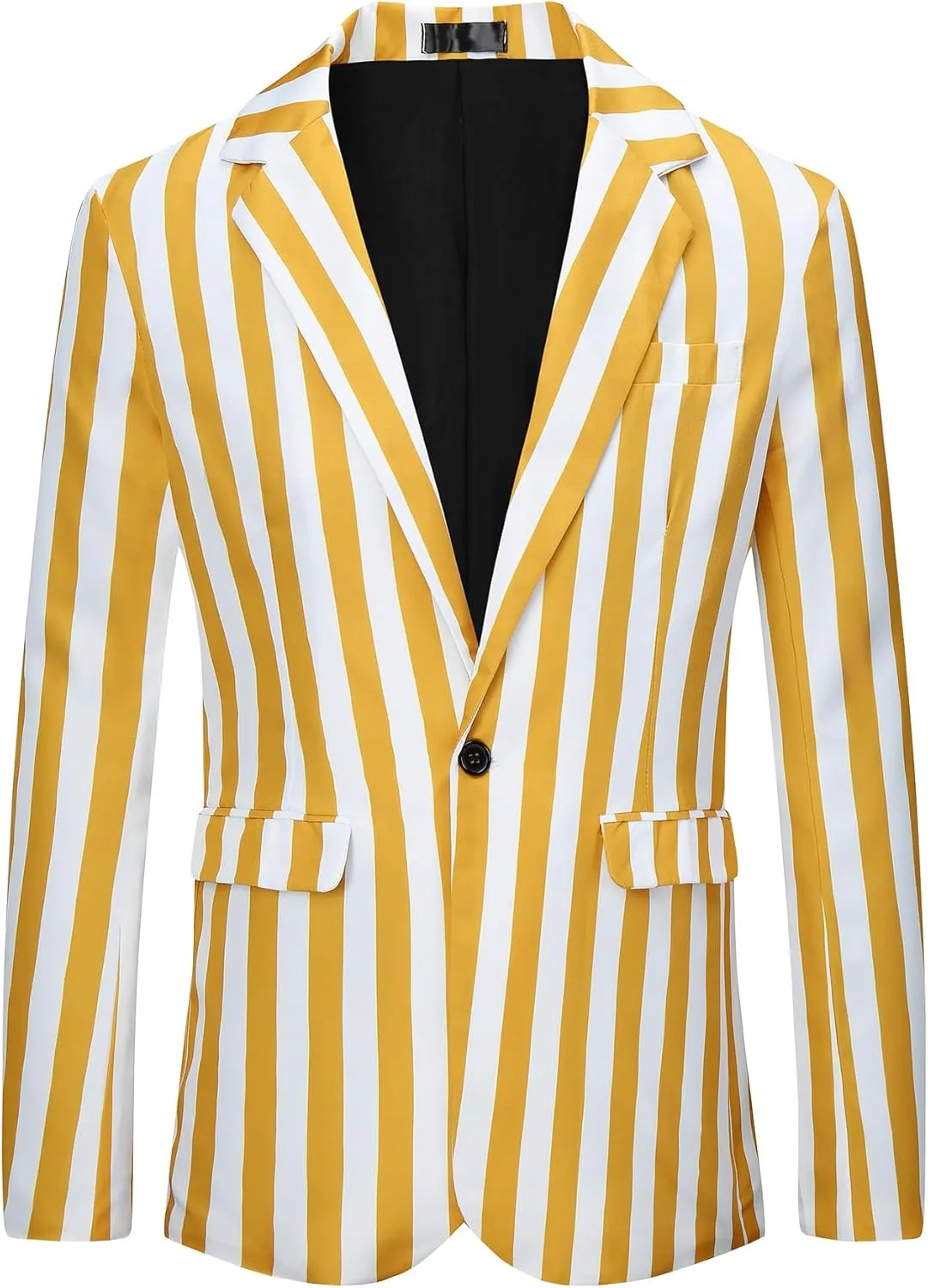 Lars Amadeus Stripes Blazers for Men's Slim Fit Single Breasted Business Color Block Sports Coat