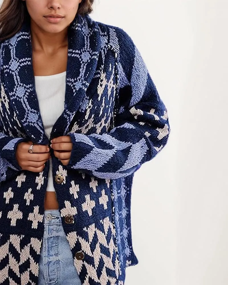 LaurelTree Womens Cardigan Sweaters Open Front Button up Weaters Y2k Knit Chunky Winter Outerwear Coats with Hem Drawstring