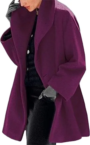 Maiyifu-GJ Womens Wool Blend Coat Single Breasted Trench Jackets with Hood Winter Casual Shawl Collar Overcoat Outerwear