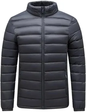 Men's Lightweight Cotton-Padded Puffer Jacket Hooded Full Zip Winter Military Camping Coats Parkas Streetwear