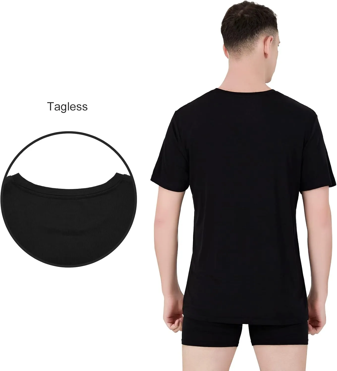 Men's Stretch Viscose Moisture-Wicking Tagless Undershirts, Pack of 3