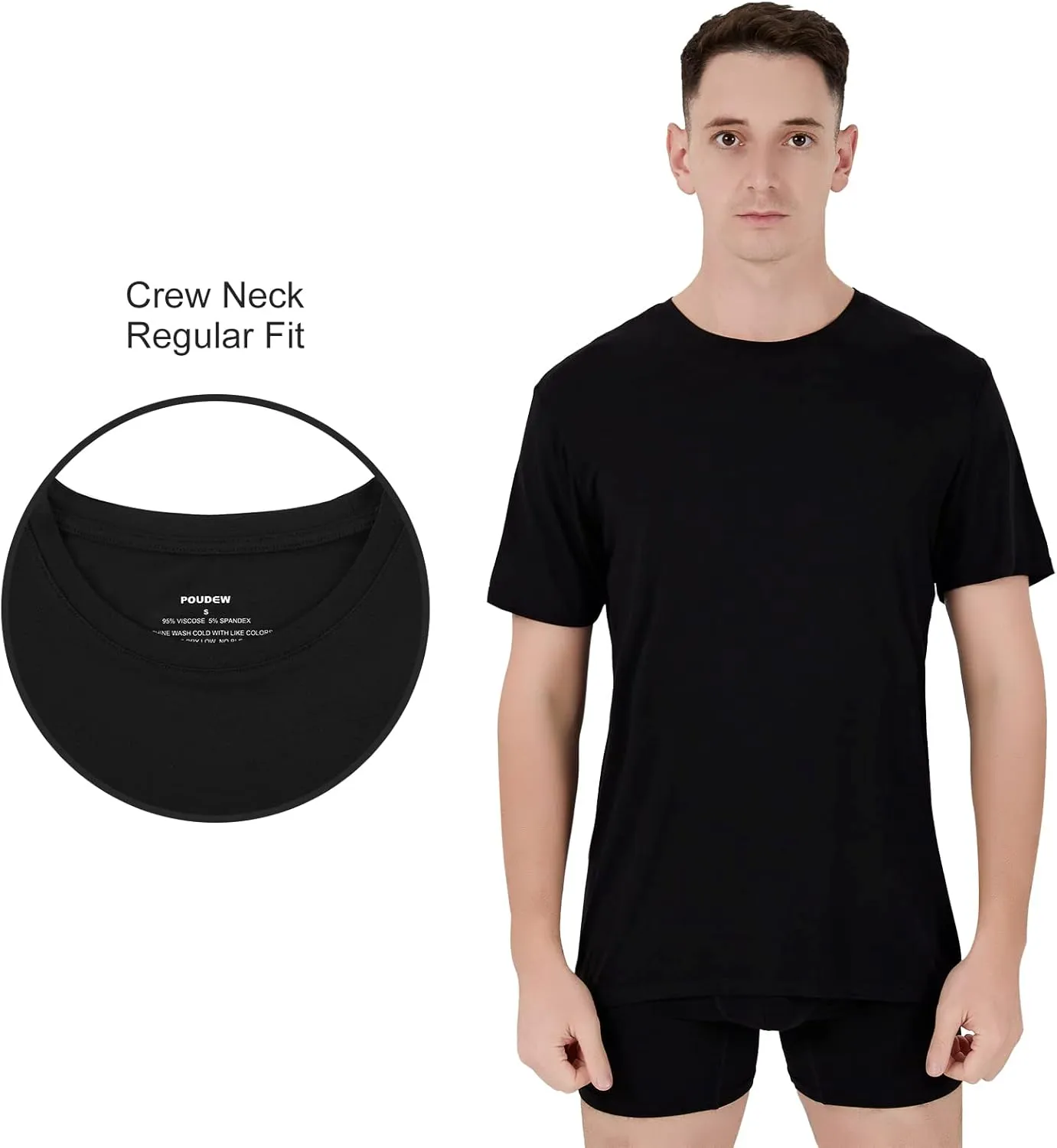Men's Stretch Viscose Moisture-Wicking Tagless Undershirts, Pack of 3