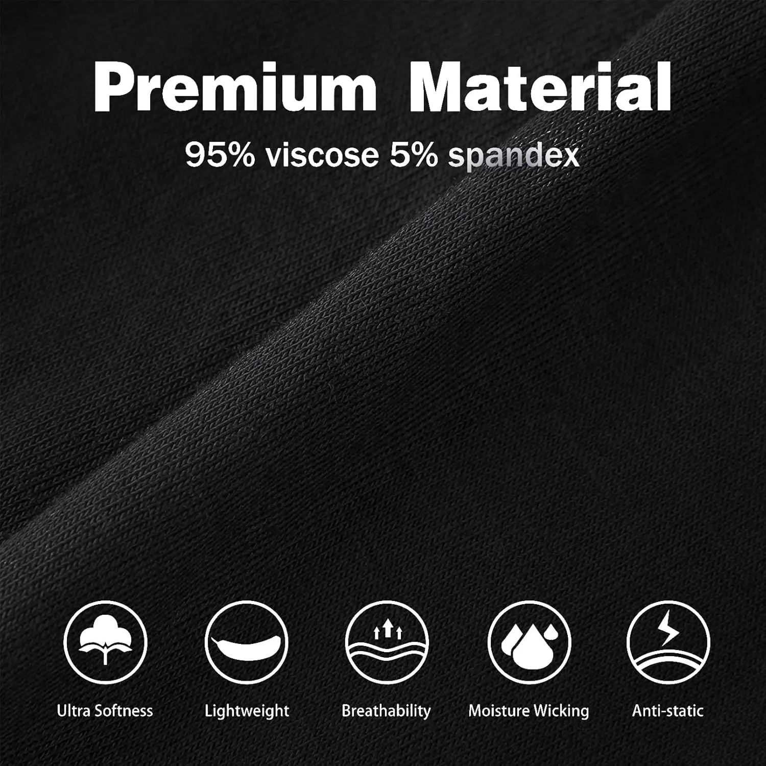 Men's Stretch Viscose Moisture-Wicking Tagless Undershirts, Pack of 3