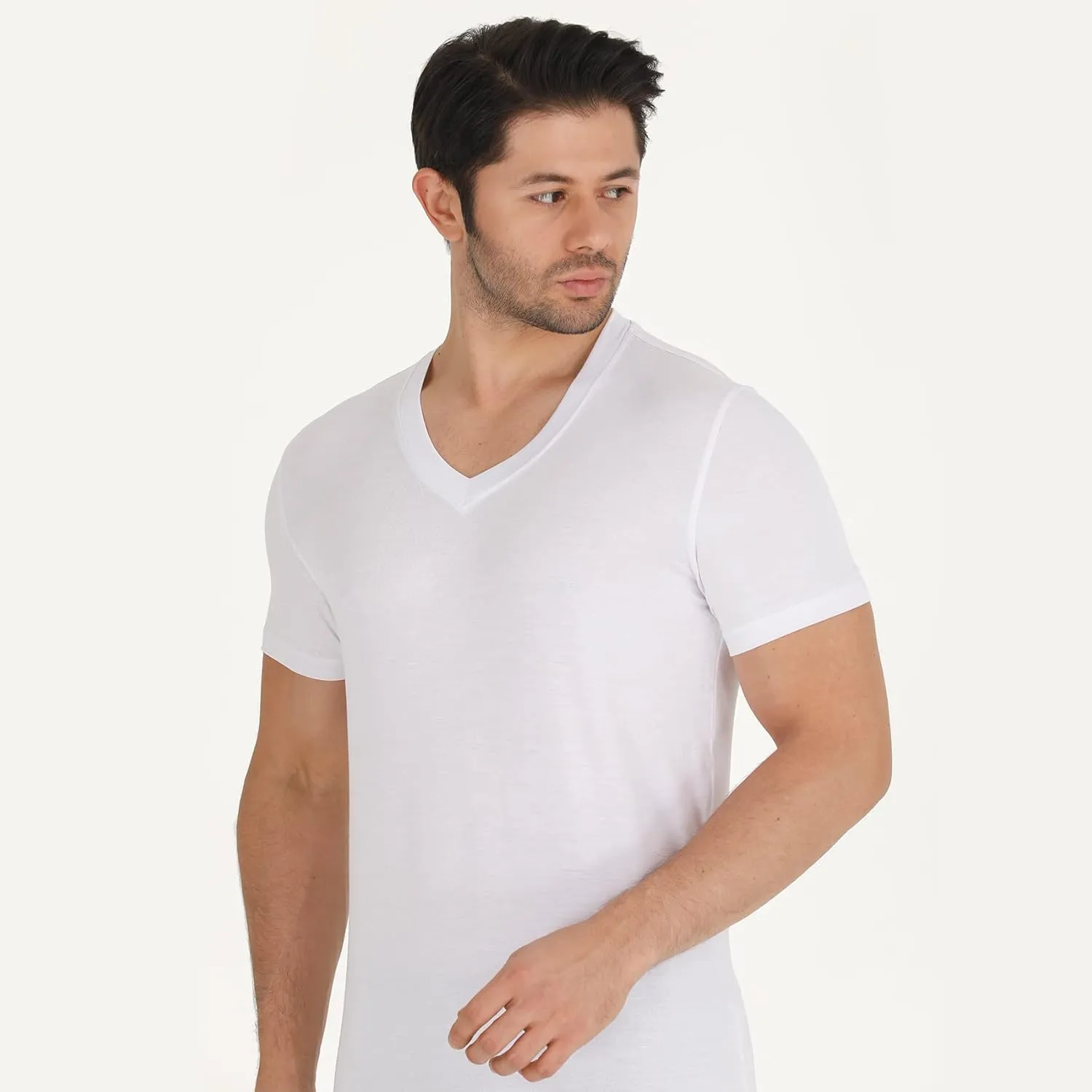 Men's T-Shirts Rayon Made from Bamboo - Modern Fit, Moisture Wicking Undershirt - Crewneck/V-Neck Tees, 3-Pack