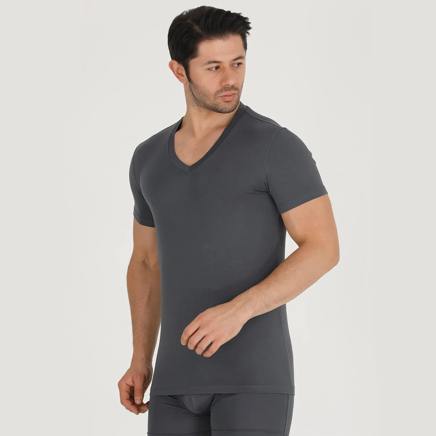 Men's T-Shirts Rayon Made from Bamboo - Modern Fit, Moisture Wicking Undershirt - Crewneck/V-Neck Tees, 3-Pack