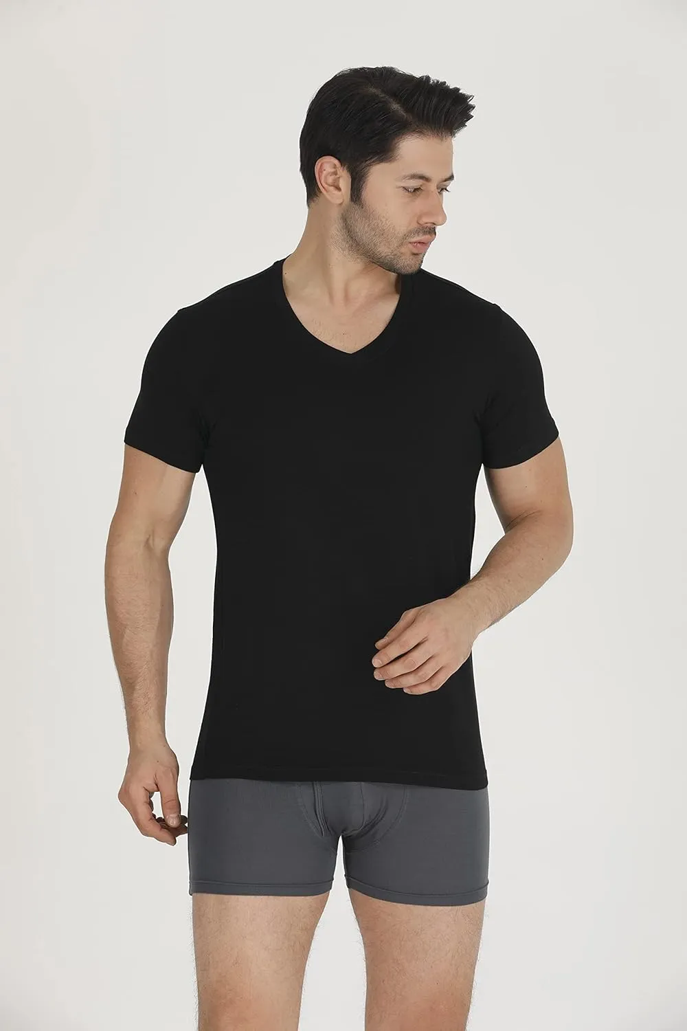 Men's T-Shirts Rayon Made from Bamboo - Modern Fit, Moisture Wicking Undershirt - Crewneck/V-Neck Tees, 3-Pack