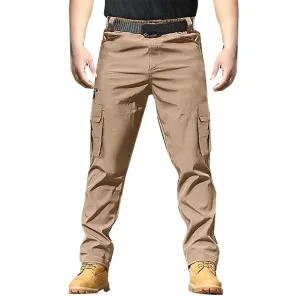Mens Work Pants Cargo Men's Cargo Pants Trousers Elastic Waist Zipper Pocket Straight Leg Pantalones De Hombre Trabajo
