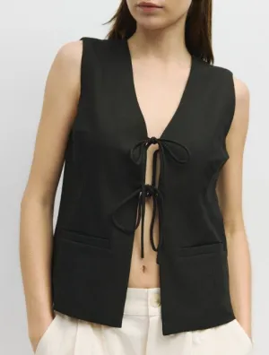 Mod Ref Black Tie Front Vest