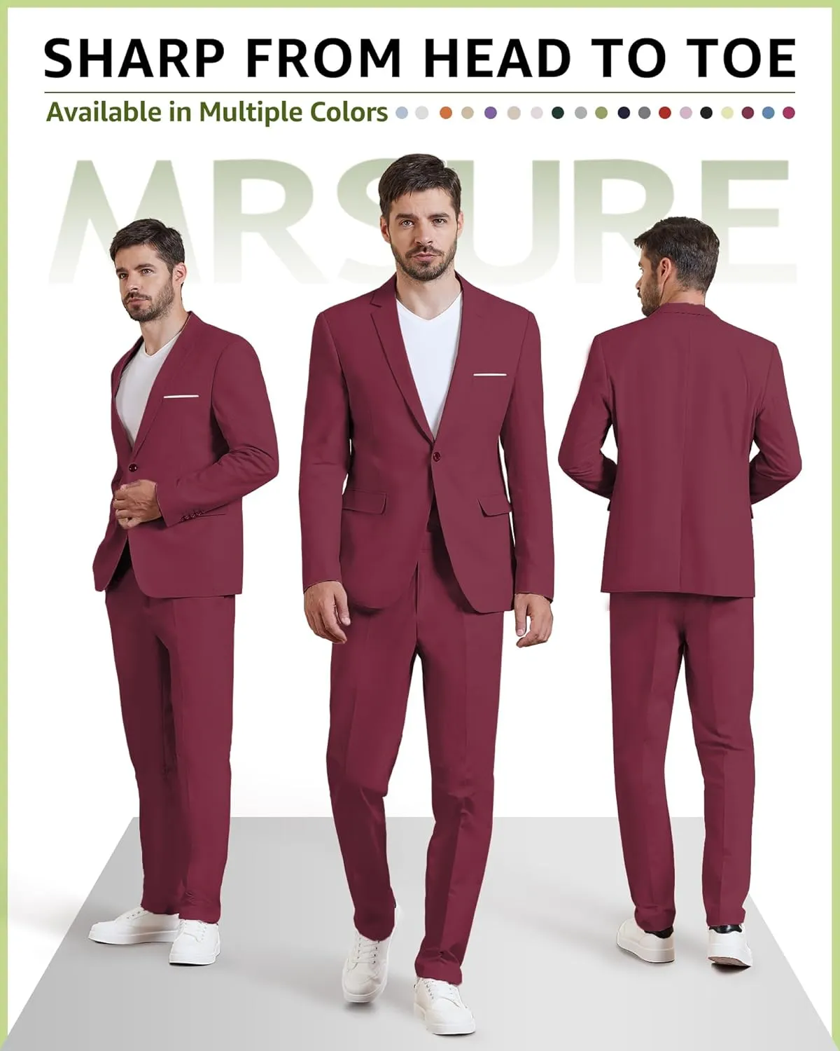 MrSure Mens Linen Blazer, Lightweight Casual Sport Coats, Solid Slim Fit Suit Jacket for Daily