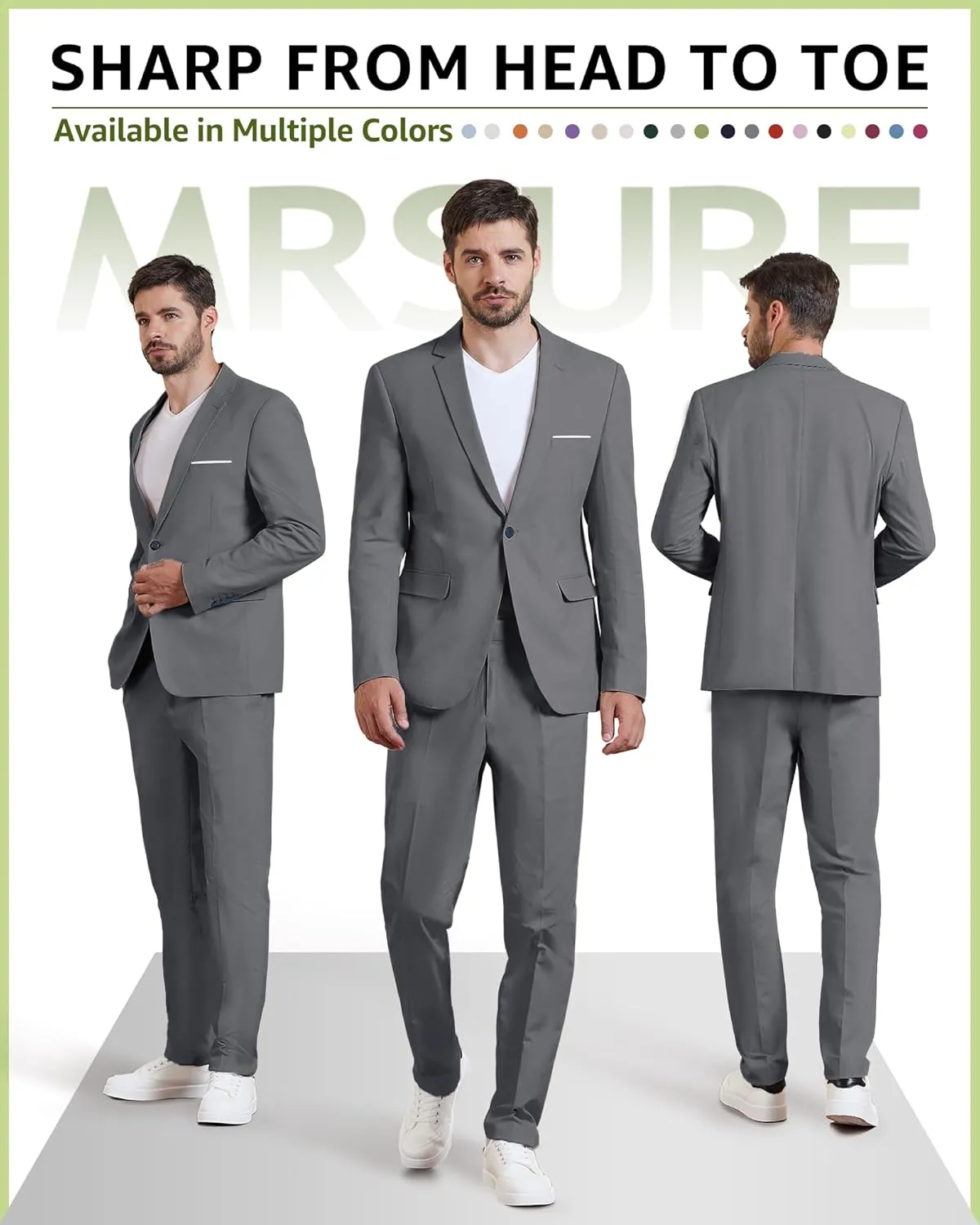MrSure Mens Linen Blazer, Lightweight Casual Sport Coats, Solid Slim Fit Suit Jacket for Daily