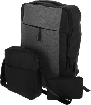 Multi Functional Grey Backpack for Cycling and Business Durable Canvas Briefcase and Messenger Bag with Ergonomic Shoulder Straps for Tablets and Laptops