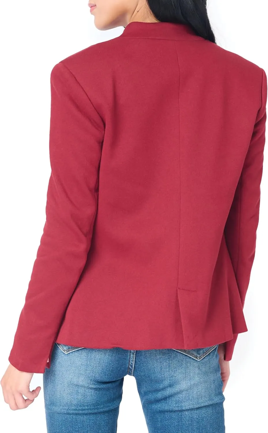 Notch Collar Blazer for Women - Dressy Casual Office Open Front Long Sleeve - Fashion Lined Knit Suit Jacket - (Sizes Vary)