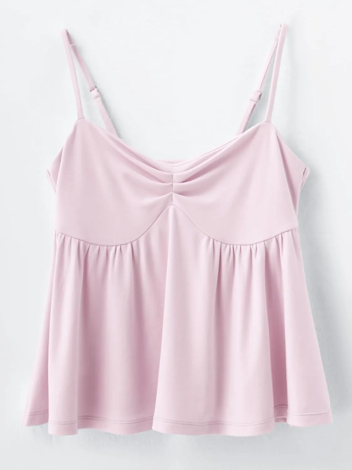 OMKAGI Cute Peplum Camisole Tops for Women Built in Bra Sleeveless Going Out Tank Top