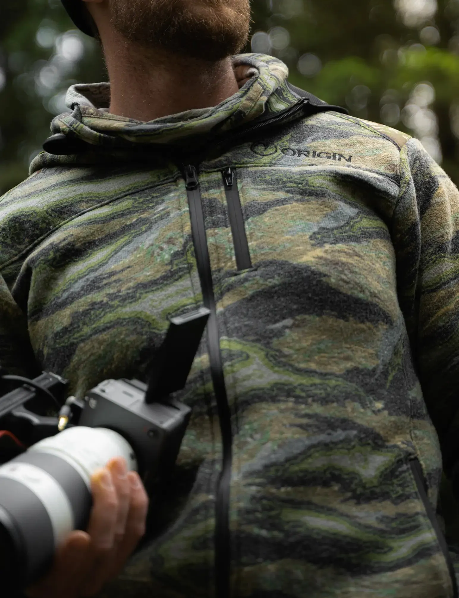 ORIGIN STEALTH WOOL HOODED JACKET - ORIGIN RAPTOR CAMO