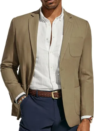 PJ PAUL JONES Men's Blazer Jacket Cotton Linen Sports Coats Regular Fit Two Buttons Herringbone Suit Jackets