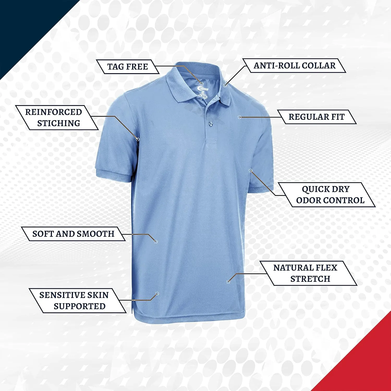 Premium Wear Men's High Moisture Wicking Polo T Shirts