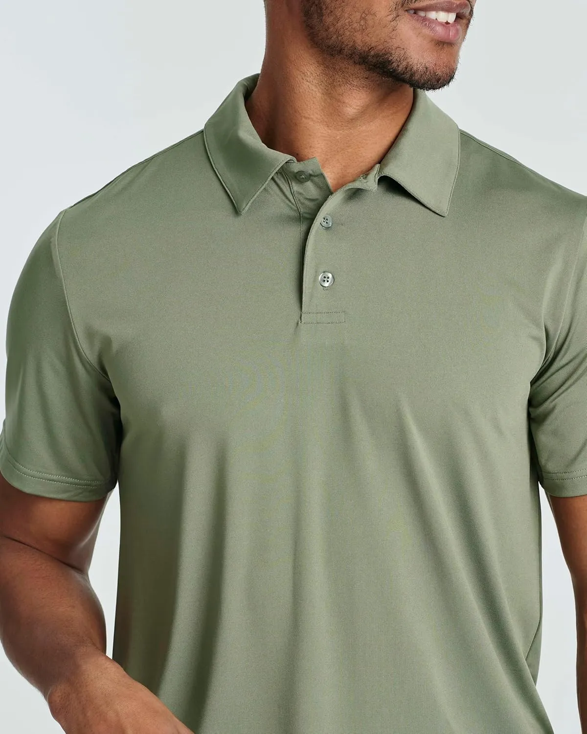 Real Essentials 3 Pack: Men's Dry-Fit Short Sleeve Polo Shirt - Performance Golf Moisture Wicking (Available in Big & Tall)
