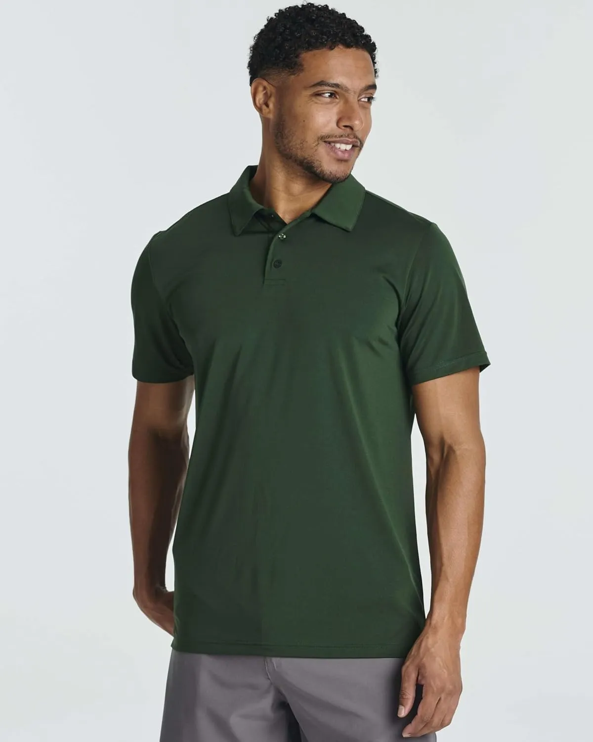 Real Essentials 3 Pack: Men's Dry-Fit Short Sleeve Polo Shirt - Performance Golf Moisture Wicking (Available in Big & Tall)