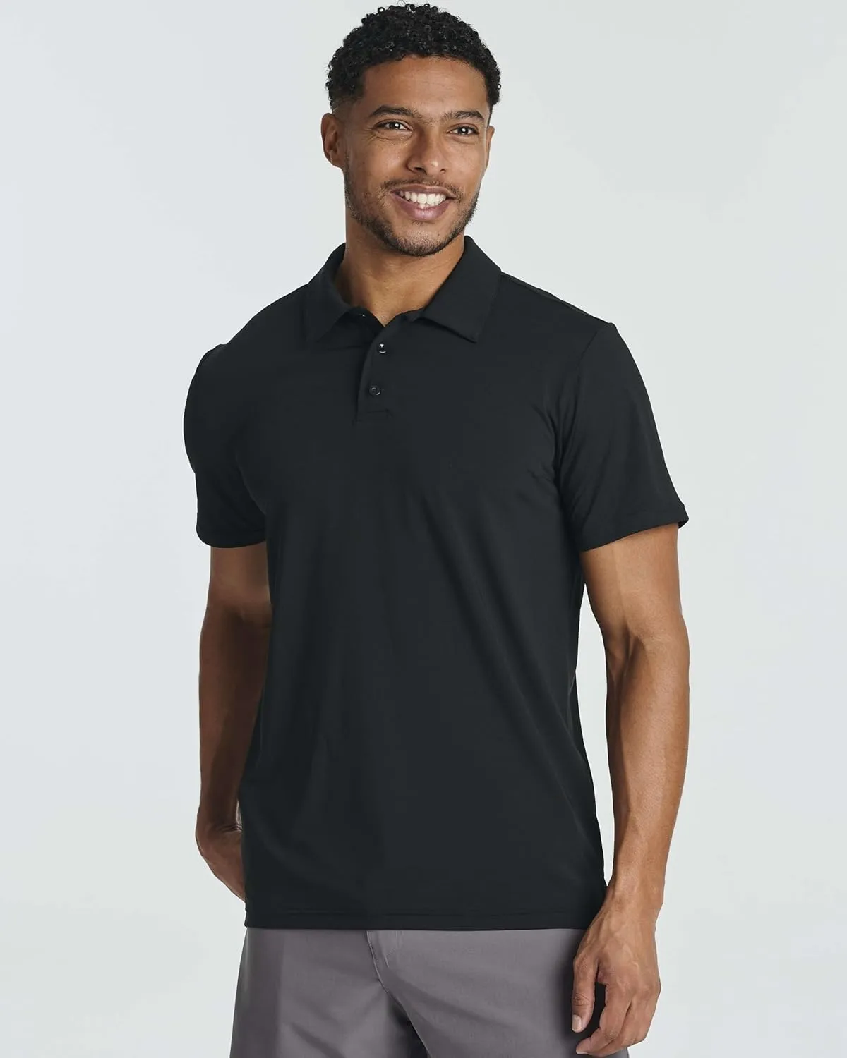 Real Essentials 3 Pack: Men's Dry-Fit Short Sleeve Polo Shirt - Performance Golf Moisture Wicking (Available in Big & Tall)