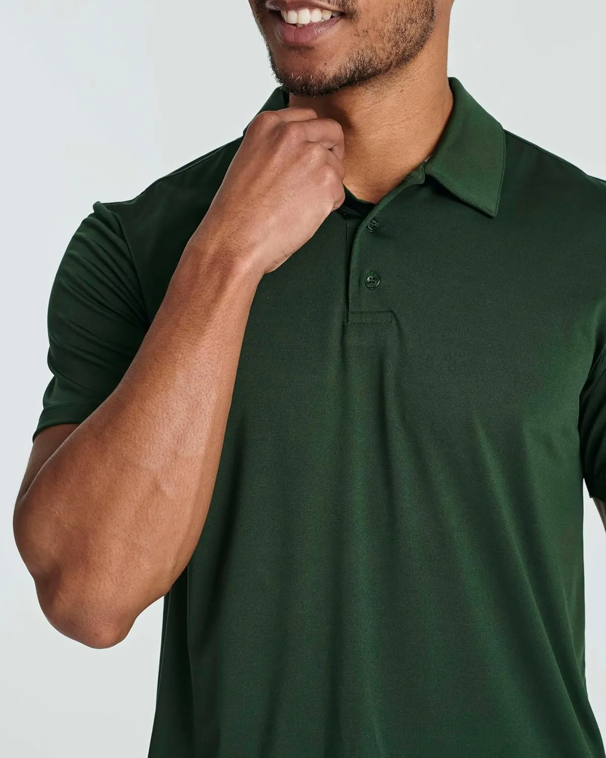 Real Essentials 3 Pack: Men's Dry-Fit Short Sleeve Polo Shirt - Performance Golf Moisture Wicking (Available in Big & Tall)