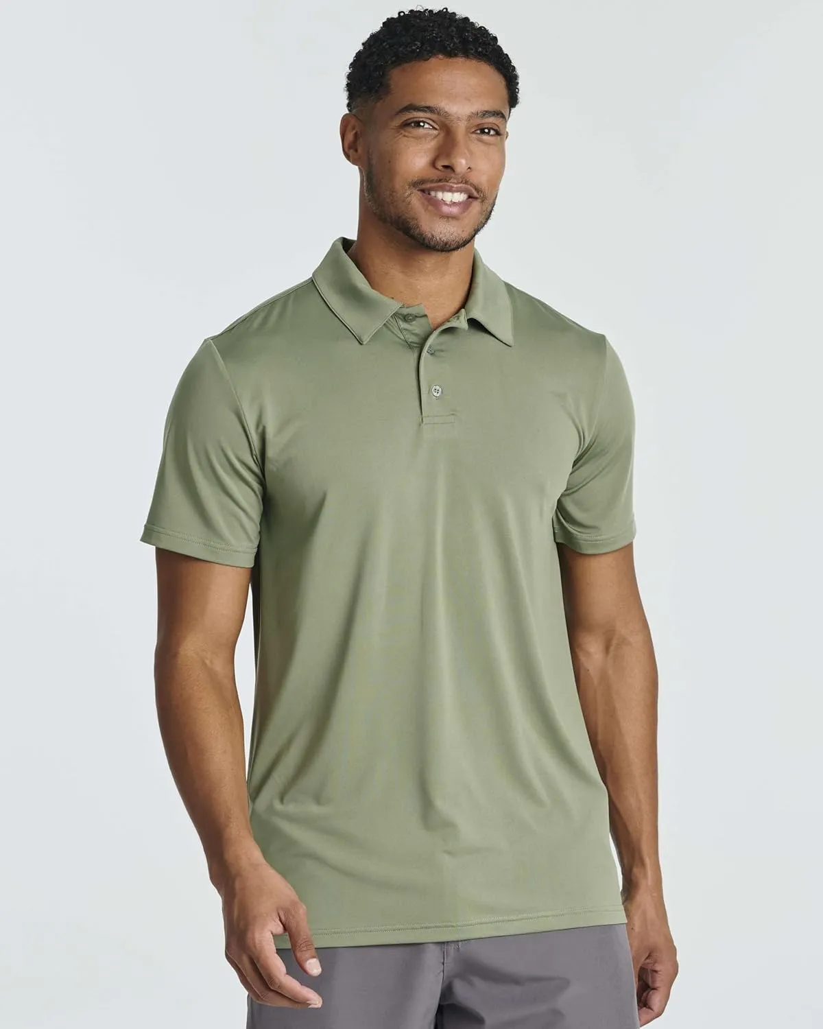 Real Essentials 3 Pack: Men's Dry-Fit Short Sleeve Polo Shirt - Performance Golf Moisture Wicking (Available in Big & Tall)