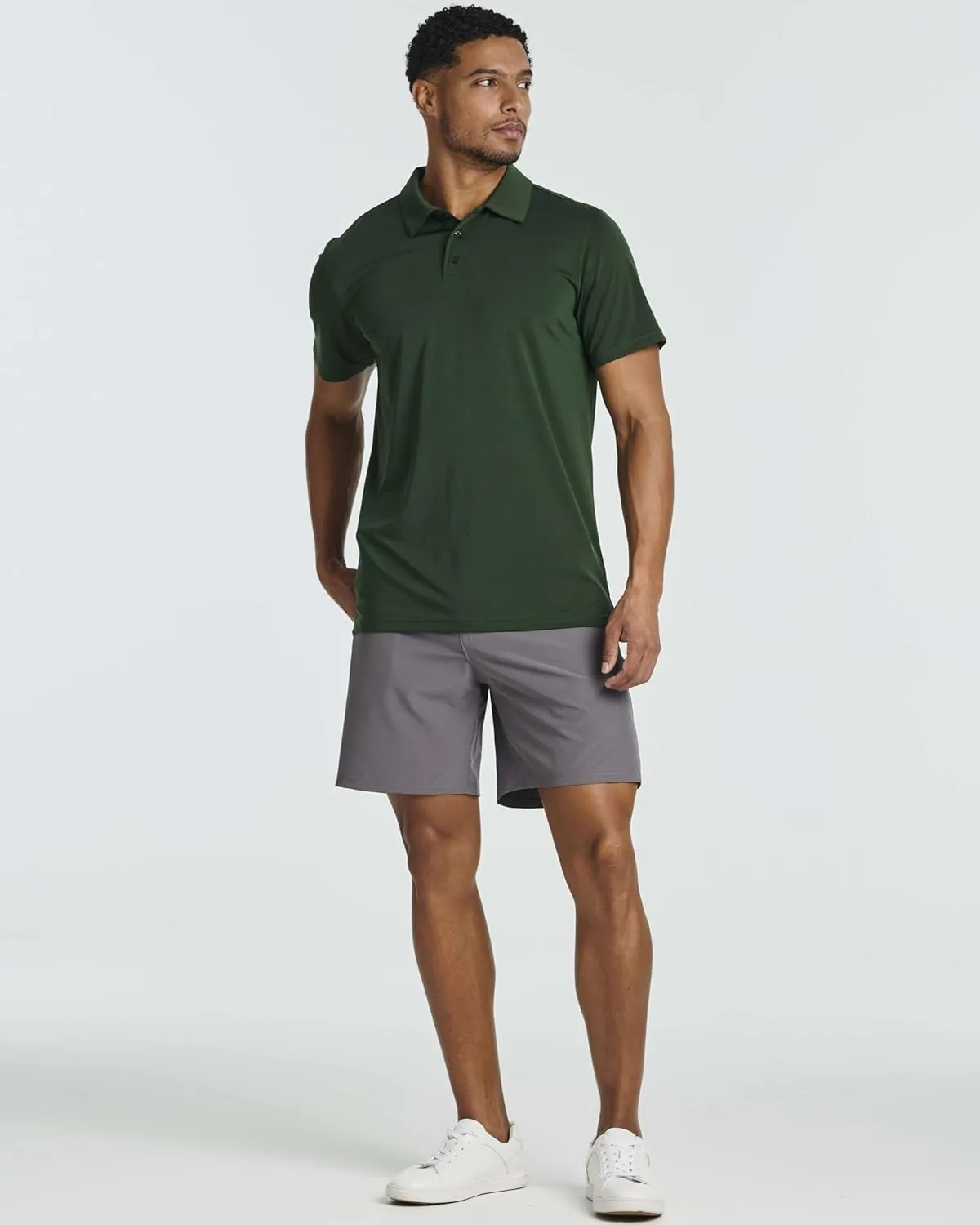 Real Essentials 3 Pack: Men's Dry-Fit Short Sleeve Polo Shirt - Performance Golf Moisture Wicking (Available in Big & Tall)