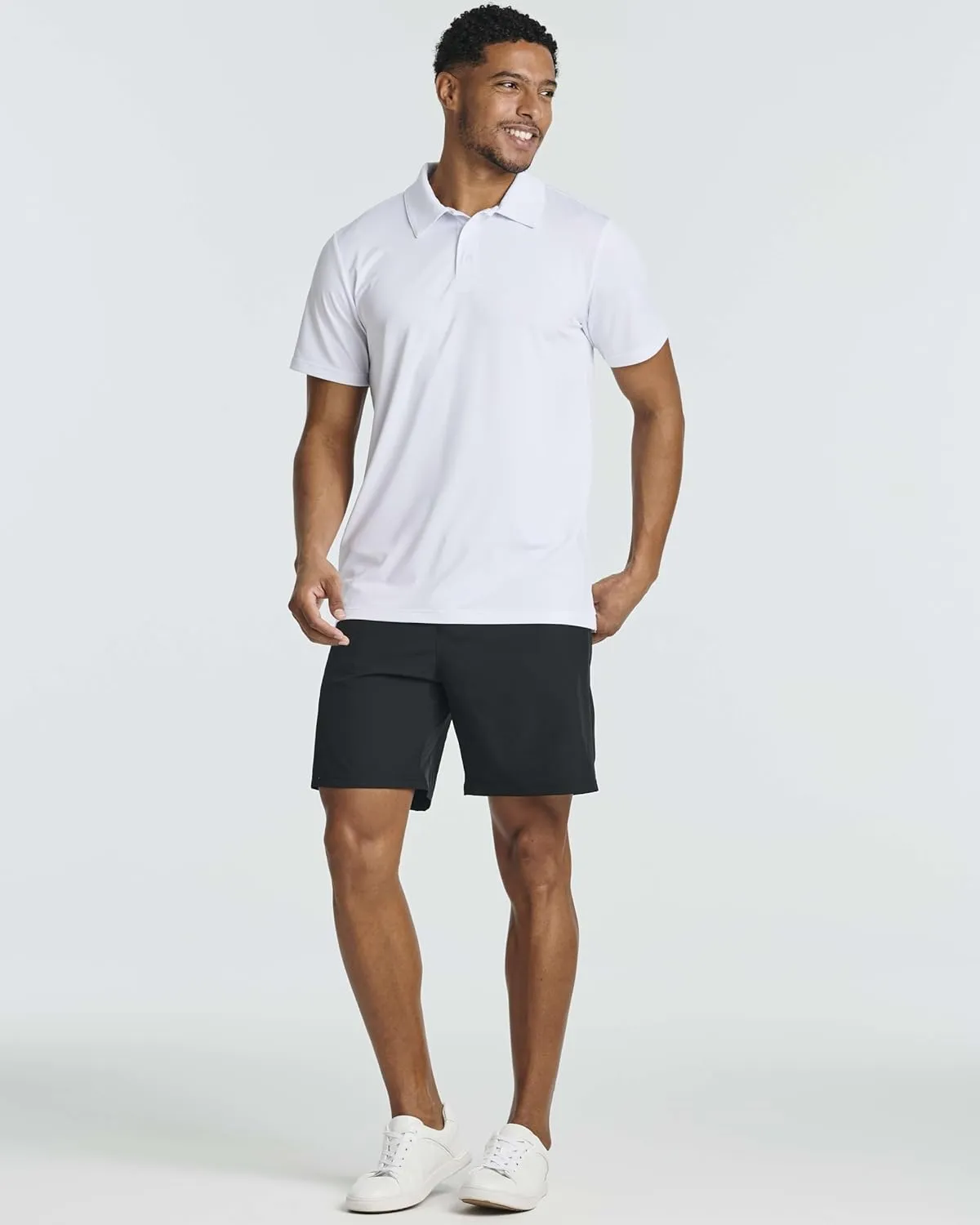 Real Essentials 3 Pack: Men's Dry-Fit Short Sleeve Polo Shirt - Performance Golf Moisture Wicking (Available in Big & Tall)
