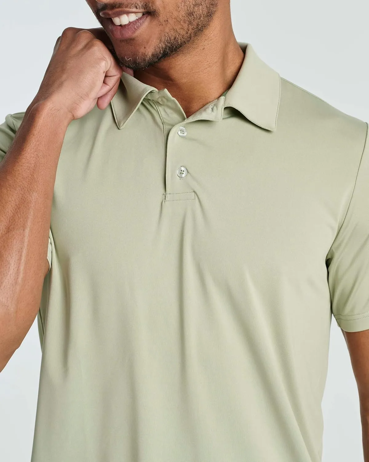Real Essentials 3 Pack: Men's Dry-Fit Short Sleeve Polo Shirt - Performance Golf Moisture Wicking (Available in Big & Tall)
