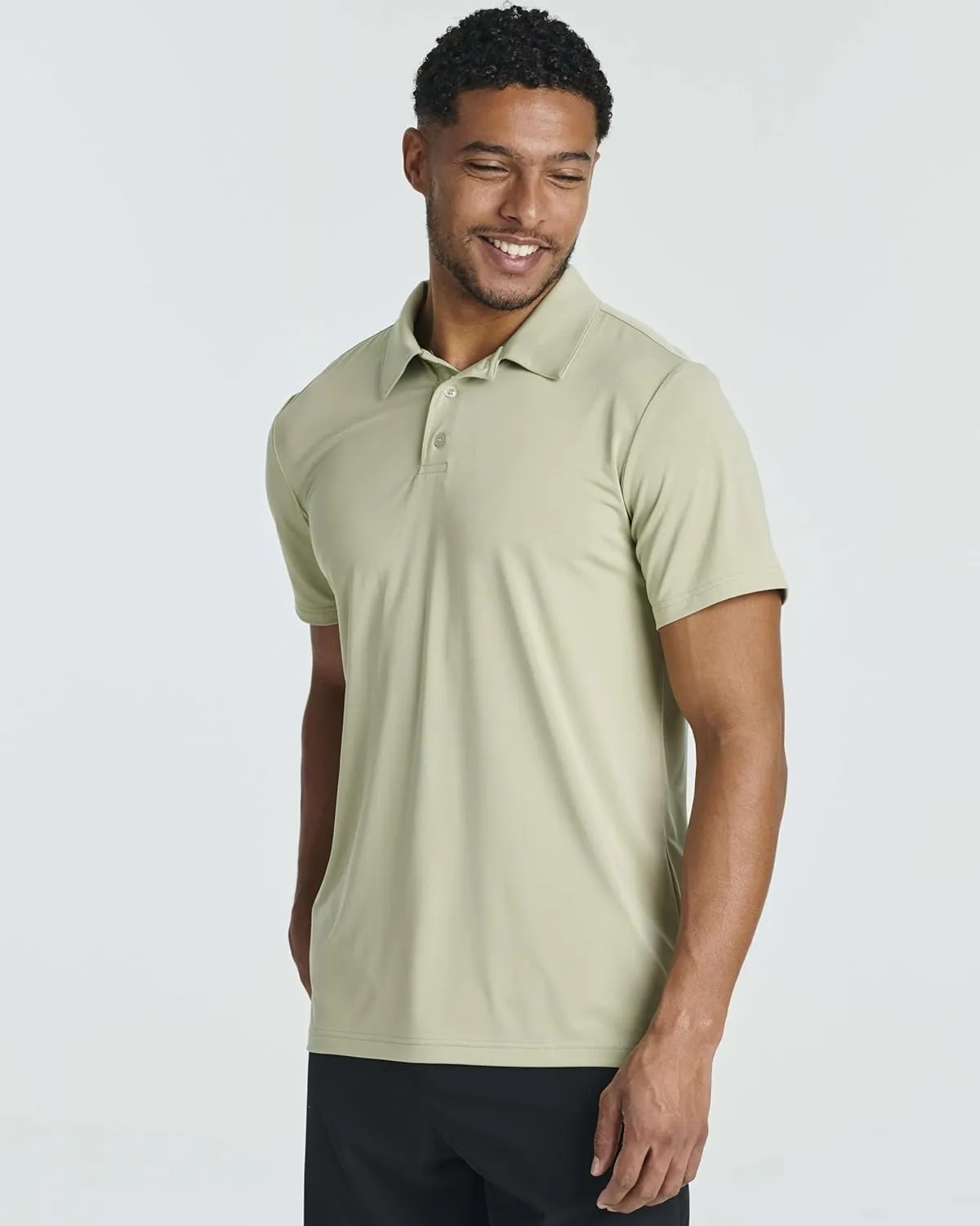 Real Essentials 3 Pack: Men's Dry-Fit Short Sleeve Polo Shirt - Performance Golf Moisture Wicking (Available in Big & Tall)