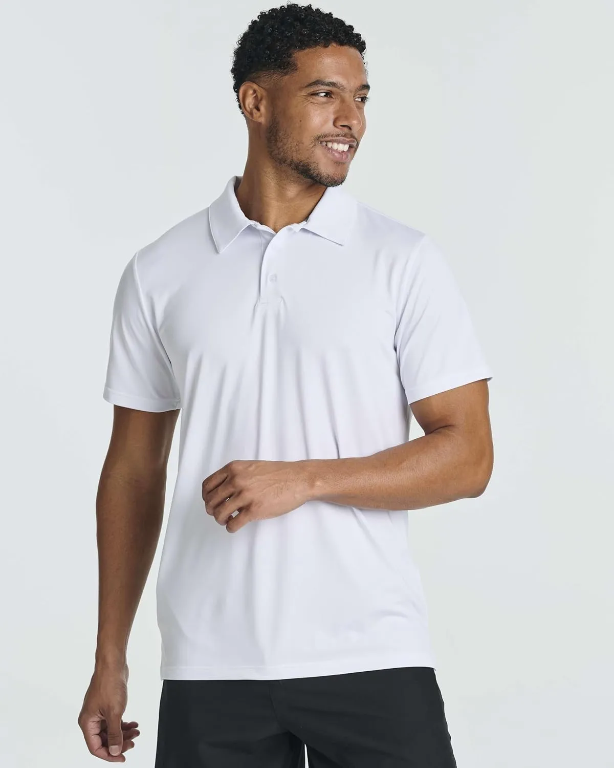 Real Essentials 3 Pack: Men's Dry-Fit Short Sleeve Polo Shirt - Performance Golf Moisture Wicking (Available in Big & Tall)