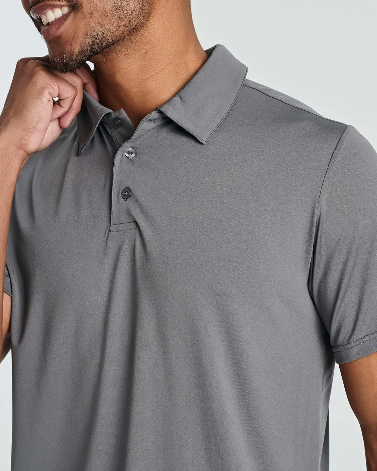 Real Essentials 3 Pack: Men's Dry-Fit Short Sleeve Polo Shirt - Performance Golf Moisture Wicking (Available in Big & Tall)