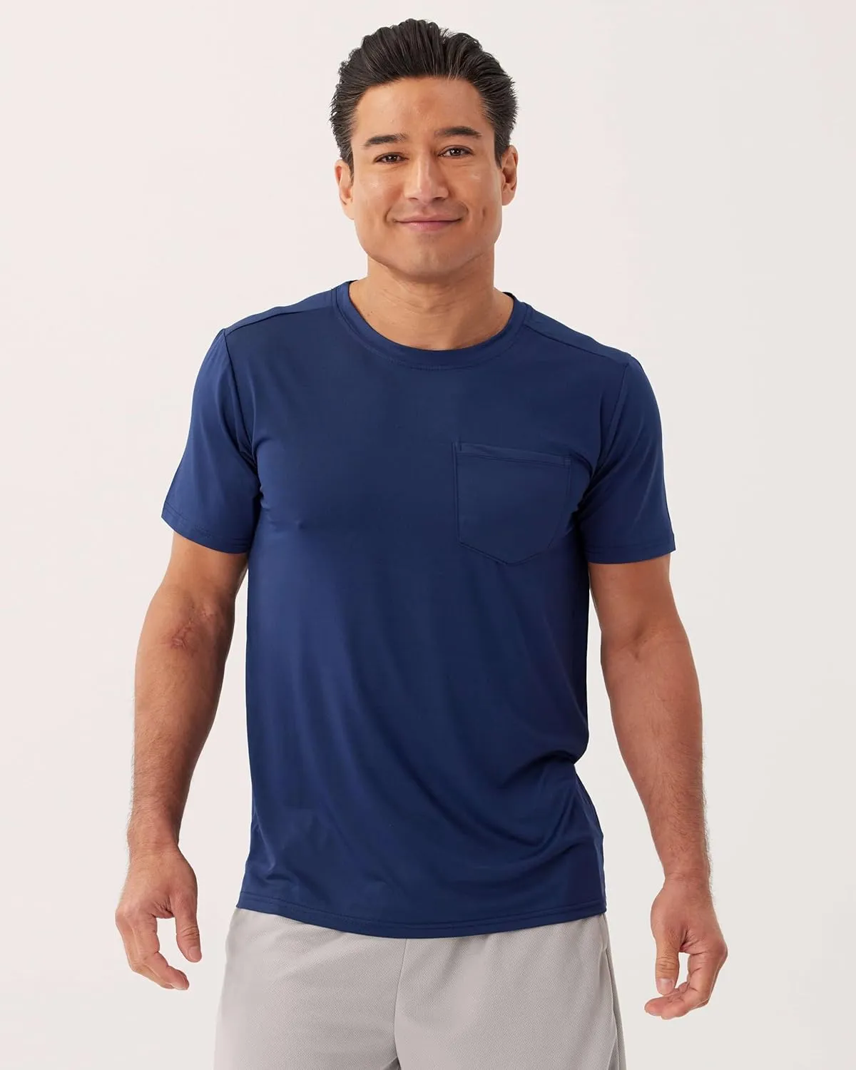 Real Essentials 4 Pack: Men's Dry-Fit Short Sleeve Pocket Crew Performance Athletic T-Shirt (Available in Big & Tall)