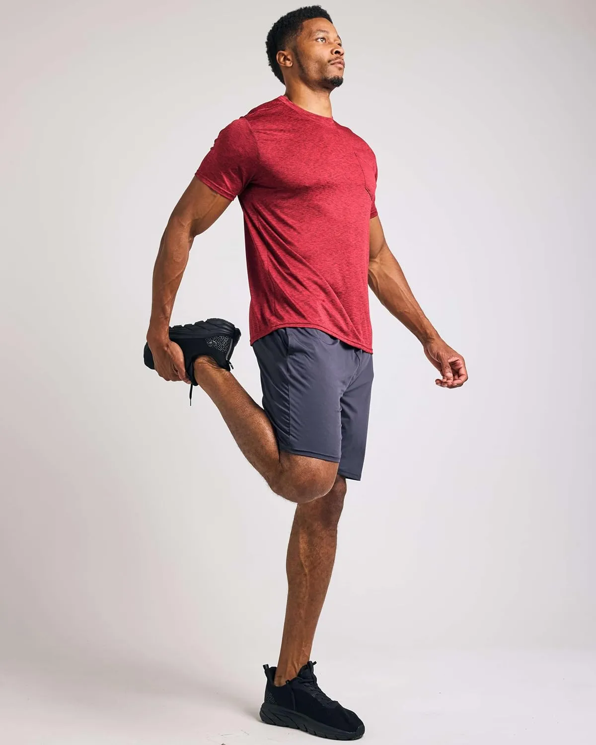 Real Essentials 4 Pack: Men's Dry-Fit Short Sleeve Pocket Crew Performance Athletic T-Shirt (Available in Big & Tall)
