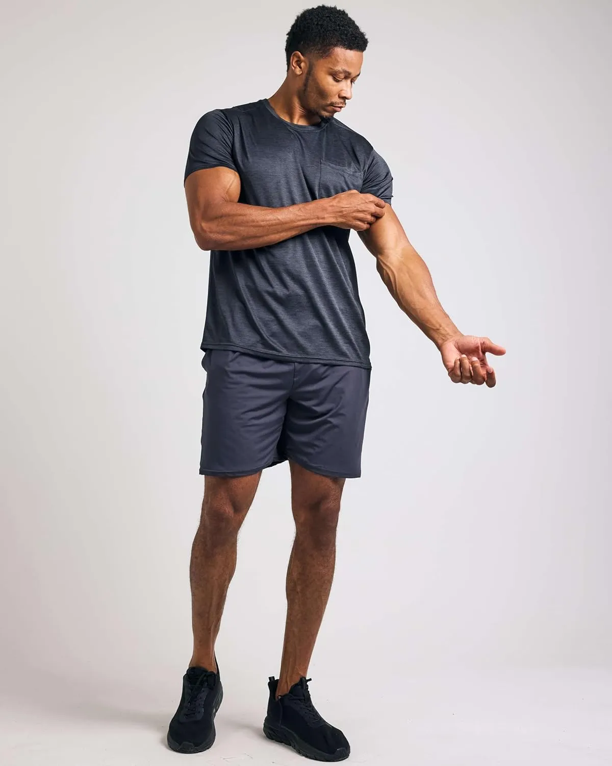 Real Essentials 4 Pack: Men's Dry-Fit Short Sleeve Pocket Crew Performance Athletic T-Shirt (Available in Big & Tall)
