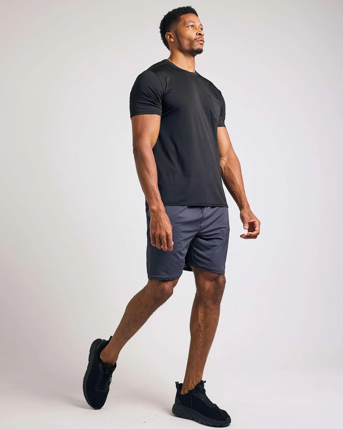 Real Essentials 4 Pack: Men's Dry-Fit Short Sleeve Pocket Crew Performance Athletic T-Shirt (Available in Big & Tall)