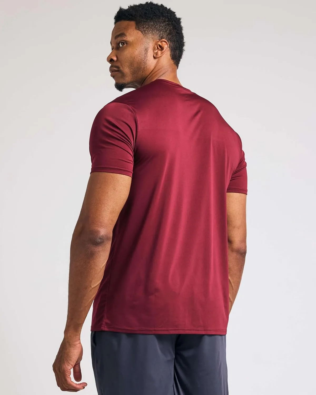 Real Essentials 4 Pack: Men's Dry-Fit Short Sleeve Pocket Crew Performance Athletic T-Shirt (Available in Big & Tall)