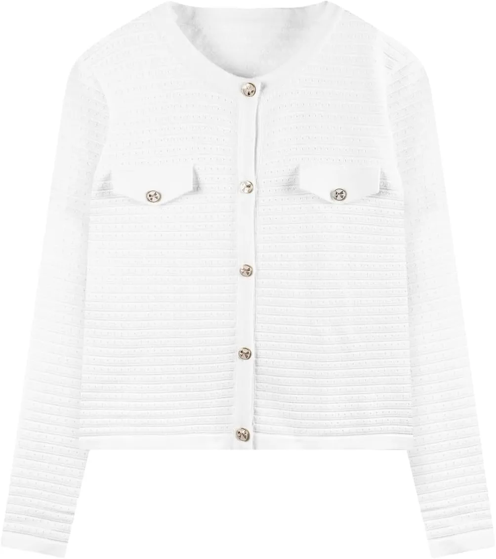 Tanou Women's 2025 Fall Casual Long Sleeve Trendy Cardigan Sweaters Button Knit Lady Jackets