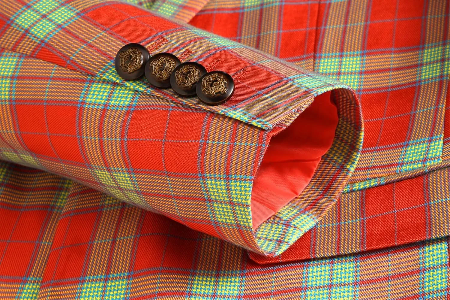 UNINUKOO Men's Blazer Plaid Casual Slim Fit Sport Coats One Button Lightweight Checkered Suit Jacket