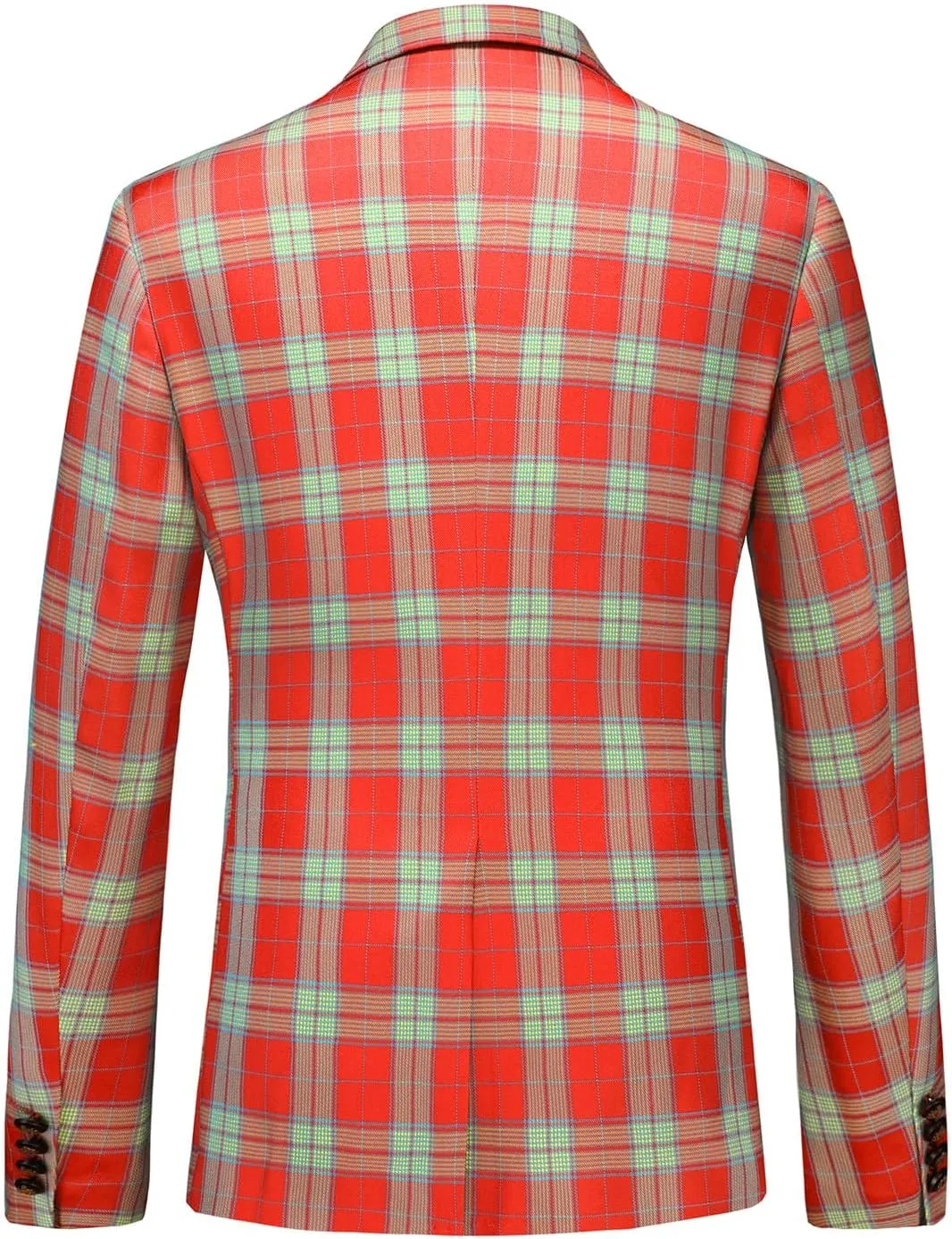 UNINUKOO Men's Blazer Plaid Casual Slim Fit Sport Coats One Button Lightweight Checkered Suit Jacket