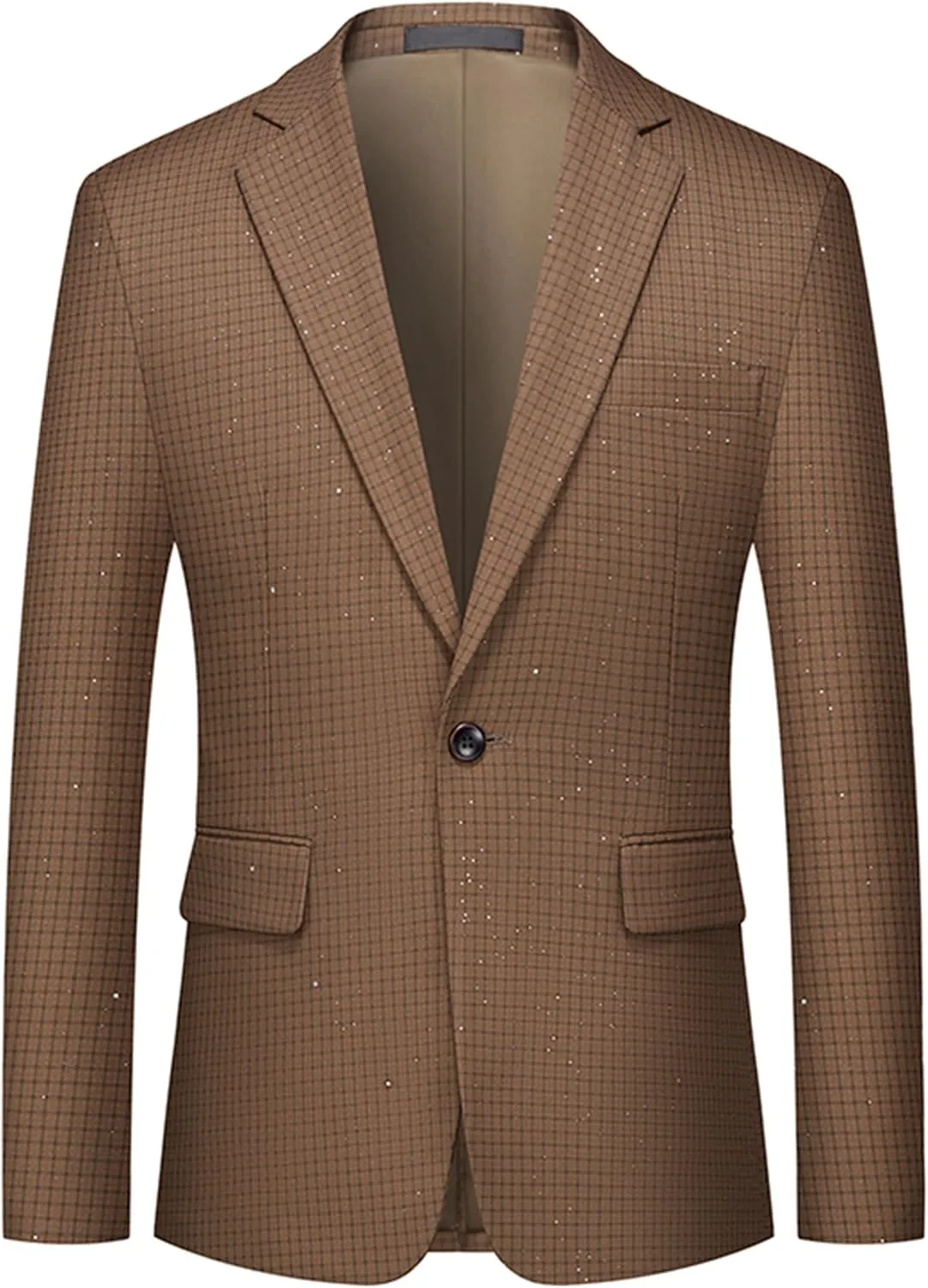 UNINUKOO Men's Blazer Plaid Casual Slim Fit Sport Coats One Button Lightweight Checkered Suit Jacket