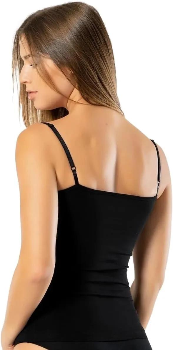 VAVONNE Spaghetti Strap Camisole Tank Tops for Women, Basic Slim-Fit Cotton Cami Undershirts