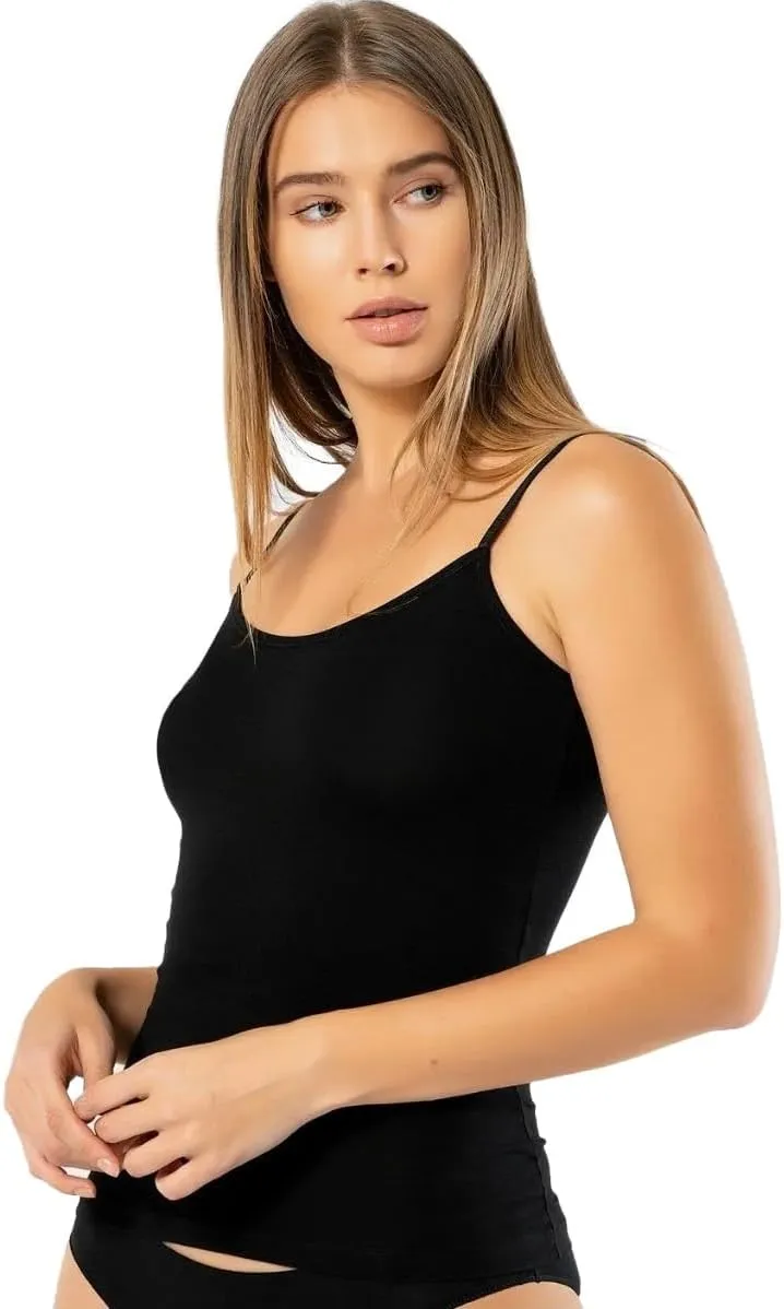 VAVONNE Spaghetti Strap Camisole Tank Tops for Women, Basic Slim-Fit Cotton Cami Undershirts