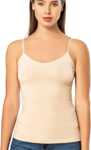 VAVONNE Spaghetti Strap Camisole Tank Tops for Women, Basic Slim-Fit Cotton Cami Undershirts