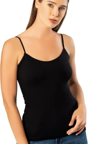 VAVONNE Spaghetti Strap Camisole Tank Tops for Women, Basic Slim-Fit Cotton Cami Undershirts