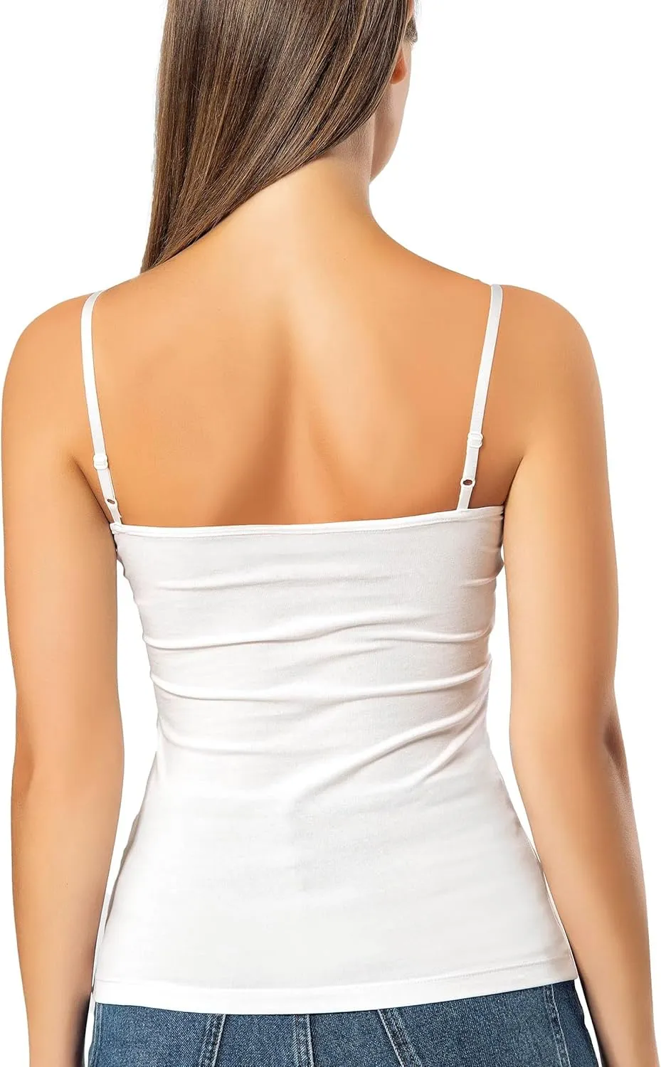 VAVONNE Spaghetti Strap Camisole Tank Tops for Women, Basic Slim-Fit Cotton Cami Undershirts