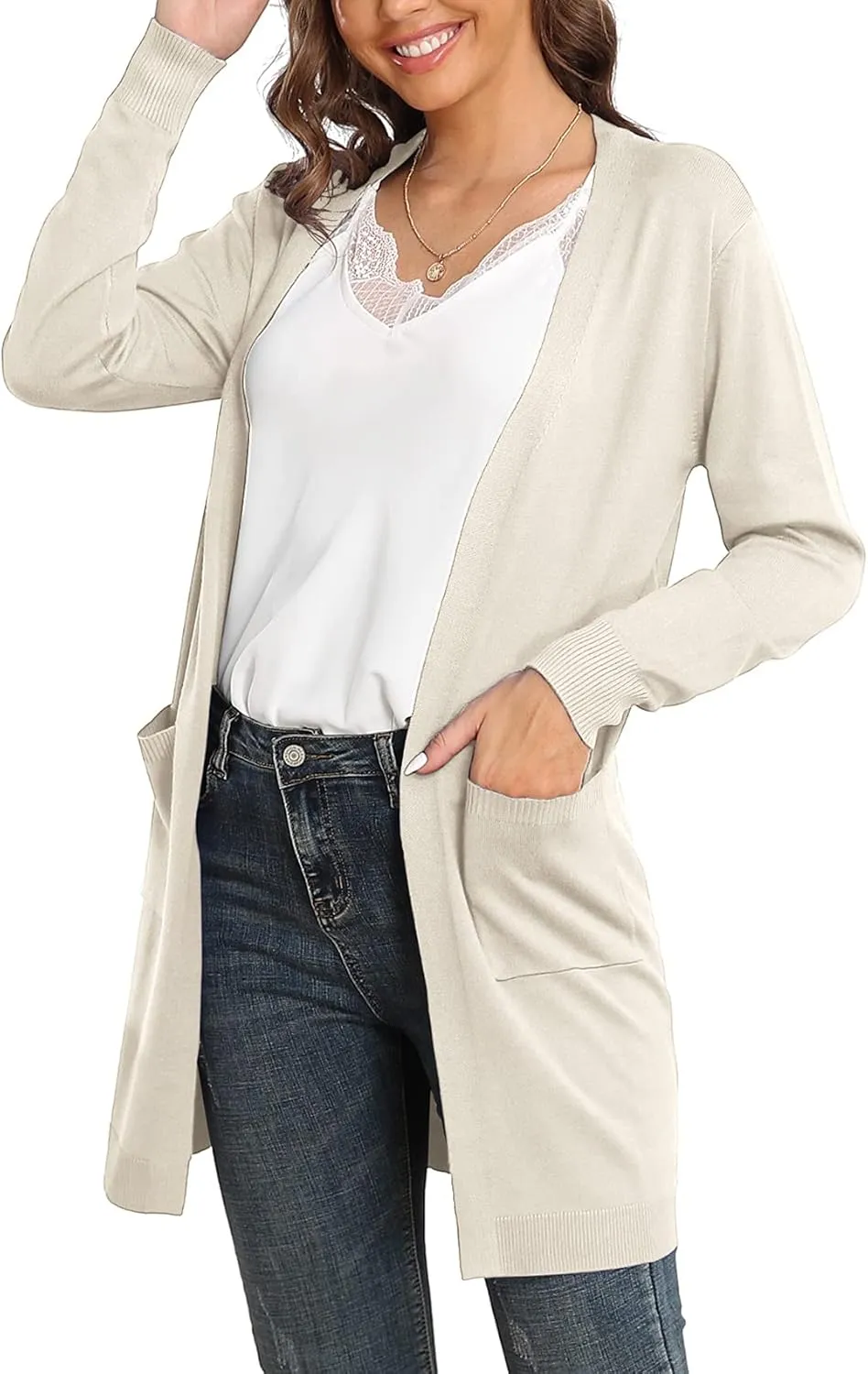 VIISHOW Women's Classic Cardigans Long Sleeve Open Front Casual Knit Cardigan Sweaters Coat Soft Outwear