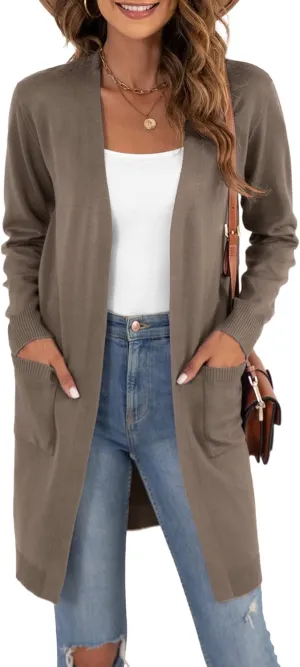 VIISHOW Women's Classic Cardigans Long Sleeve Open Front Casual Knit Cardigan Sweaters Coat Soft Outwear