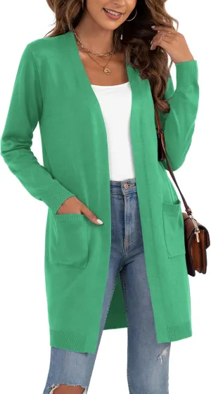 VIISHOW Women's Classic Cardigans Long Sleeve Open Front Casual Knit Cardigan Sweaters Coat Soft Outwear